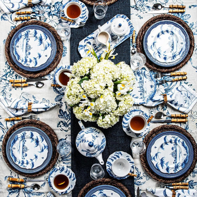 Delft Blue and White Ceramic 16-Piece Dinnerware Set