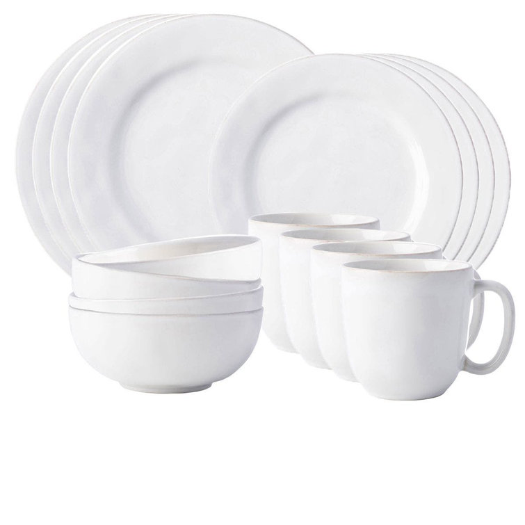 White Ceramic 16-Piece Minimalistic Dinnerware Set