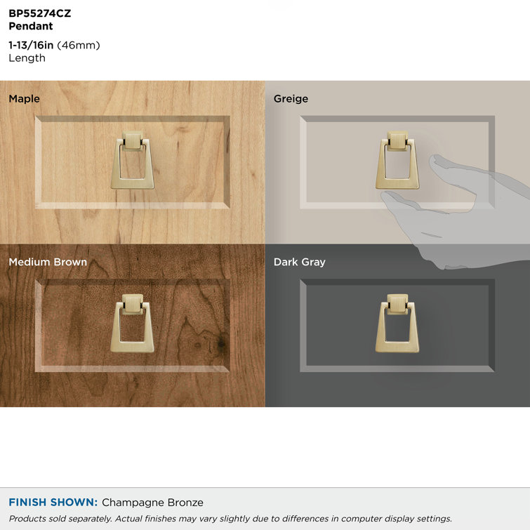 Champagne Bronze Modern Drop Bail Cabinet Pendant