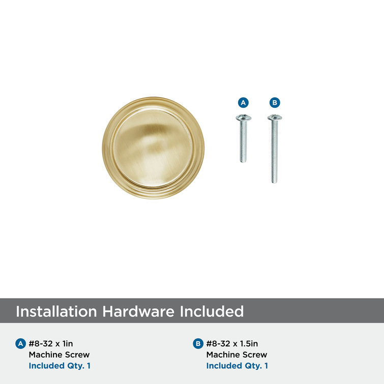 Champagne Bronze Round Traditional Cabinet Knob with Mounting Hardware