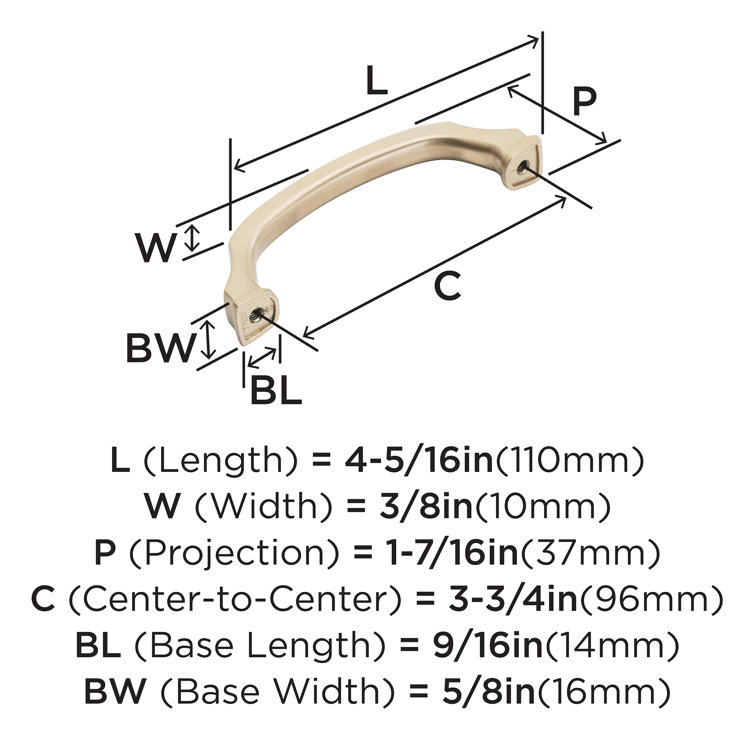Champagne Bronze 3-3/4 inch Modern Cabinet Bar Pull