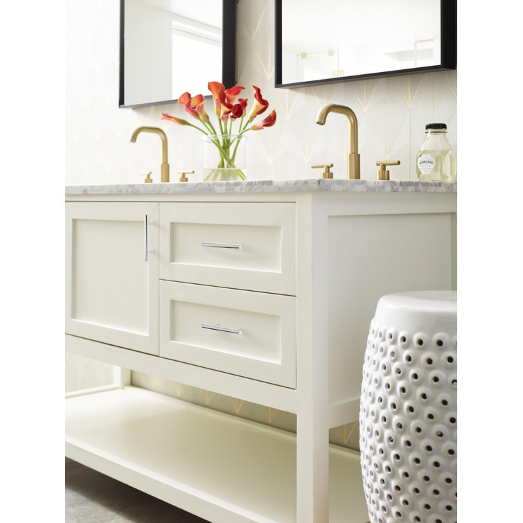 Polished Chrome Modern Bar Cabinet Pull with Mounting Hardware