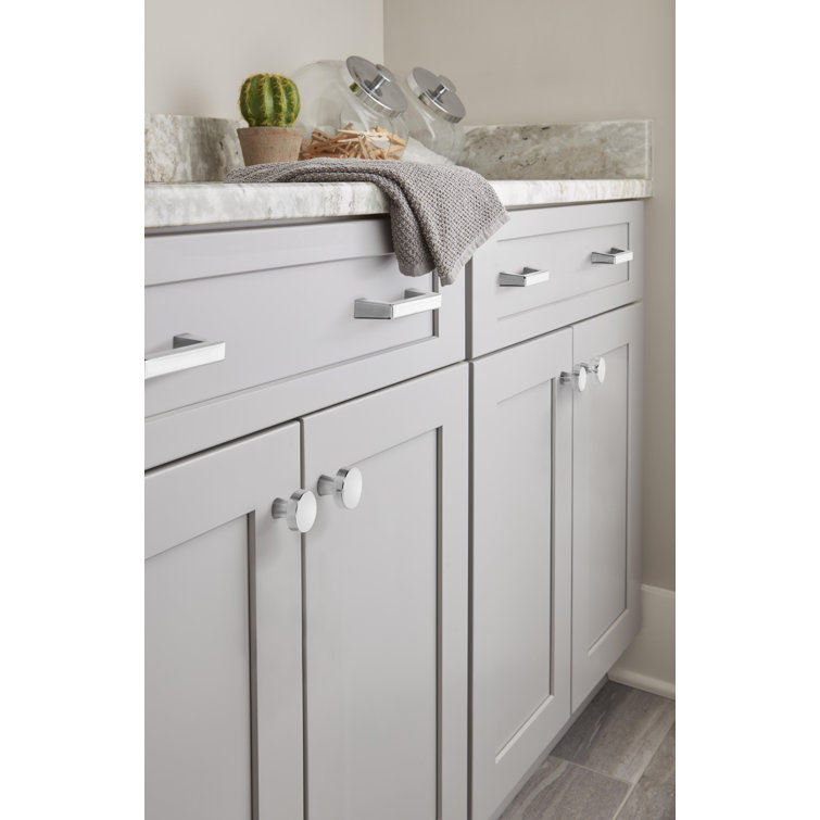 Polished Chrome Round Cabinet Knob with Mounting Hardware