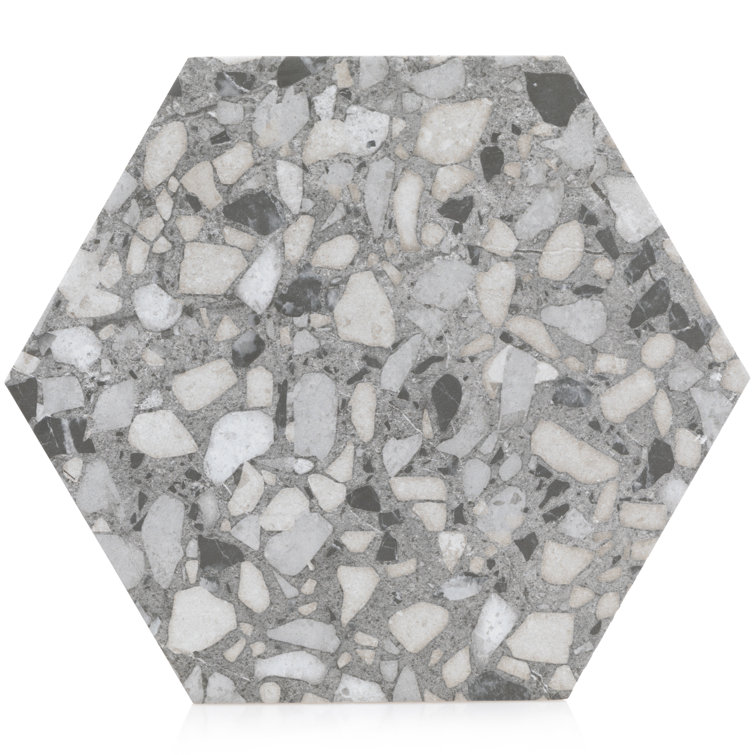 Gray Matte Porcelain Hexagon Tile with Water Protection