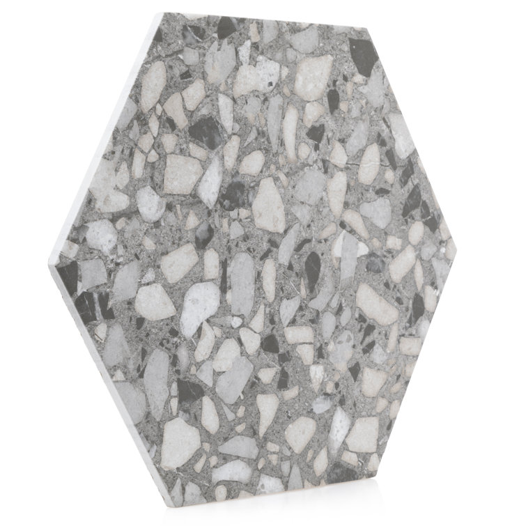 Gray Matte Porcelain Hexagon Tile with Water Protection
