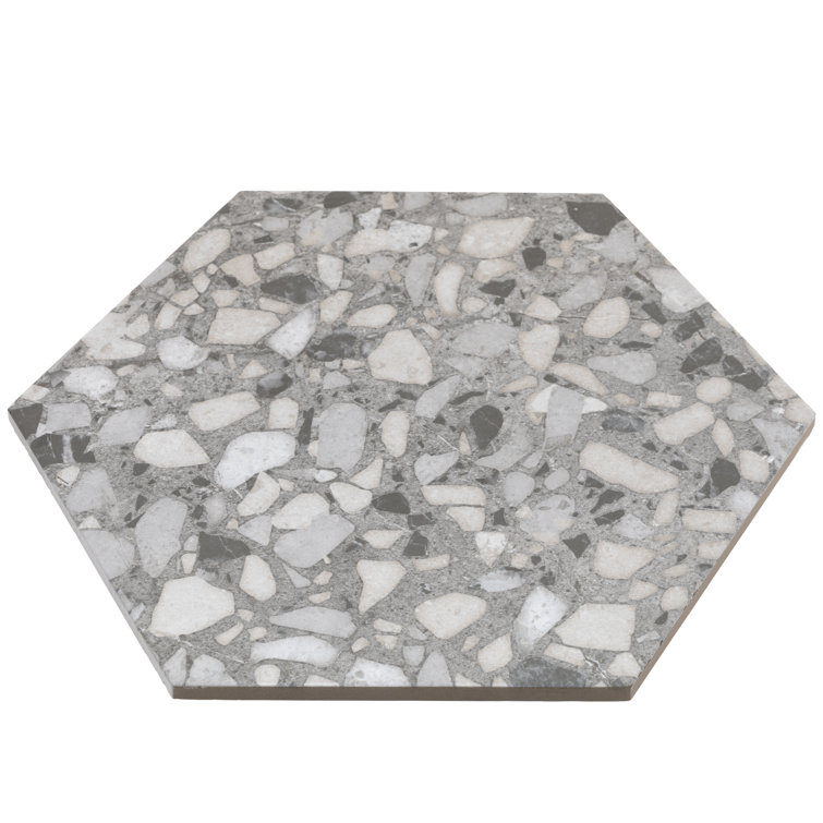 Gray Matte Porcelain Hexagon Tile with Water Protection