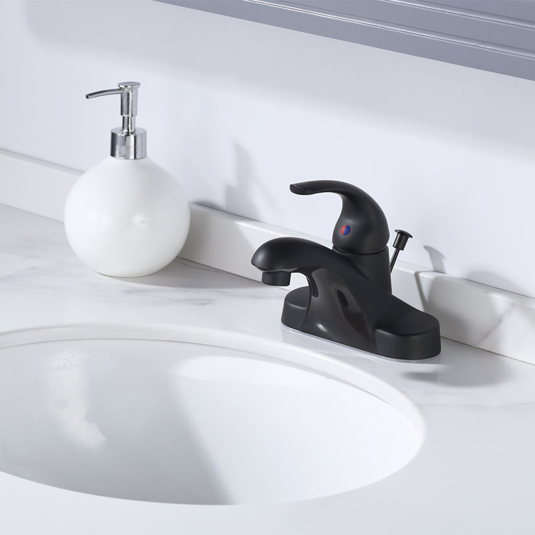 Matte Black Single-Handle Low Arc Bathroom Faucet