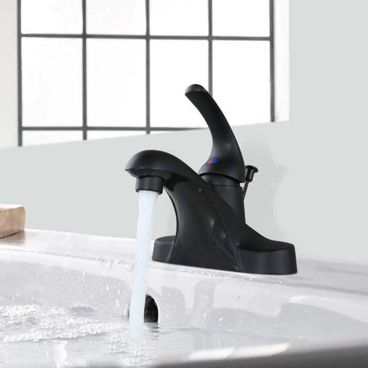 Matte Black Single-Handle Low Arc Bathroom Faucet