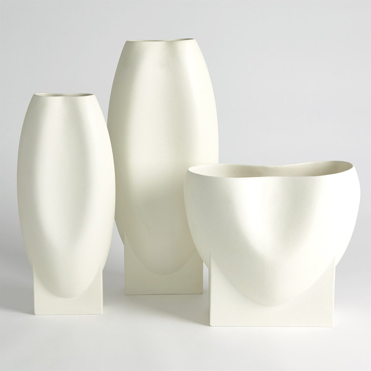 Orpheus Artisan Ivory Ceramic Low Bowl - 14"x12.5"
