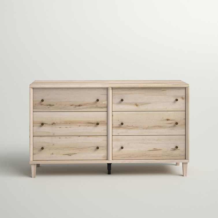 Pacific Maple 6-Drawer Double Horizontal Dresser