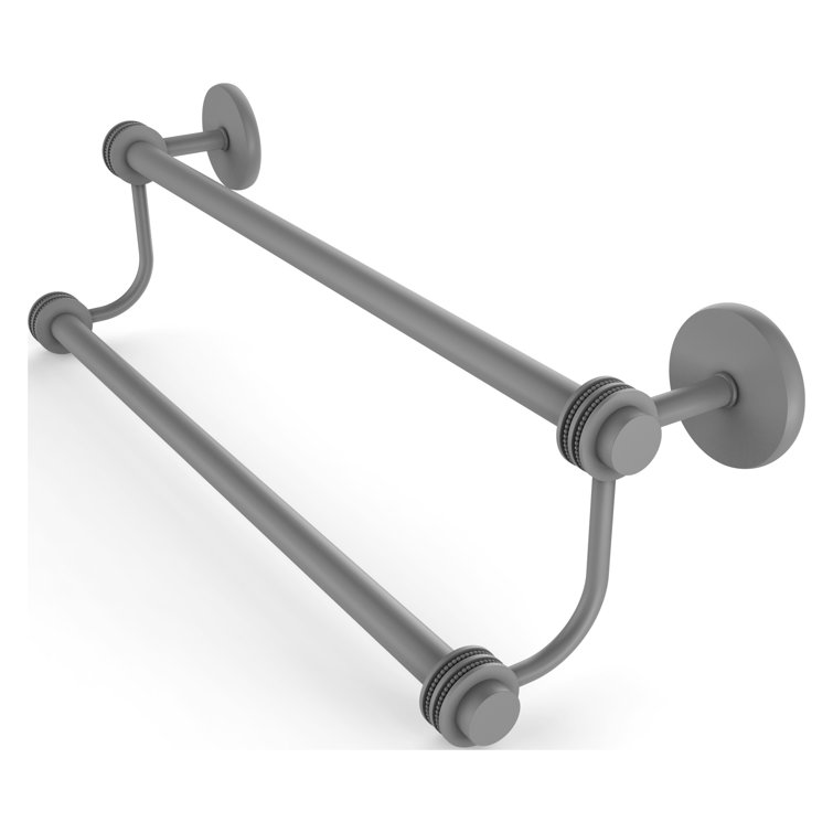 Matte Gray Double Wall Mounted Towel Bar