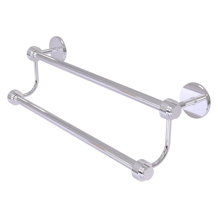 Polished Chrome Double Wall Mounted Towel Bar, 36 Inch