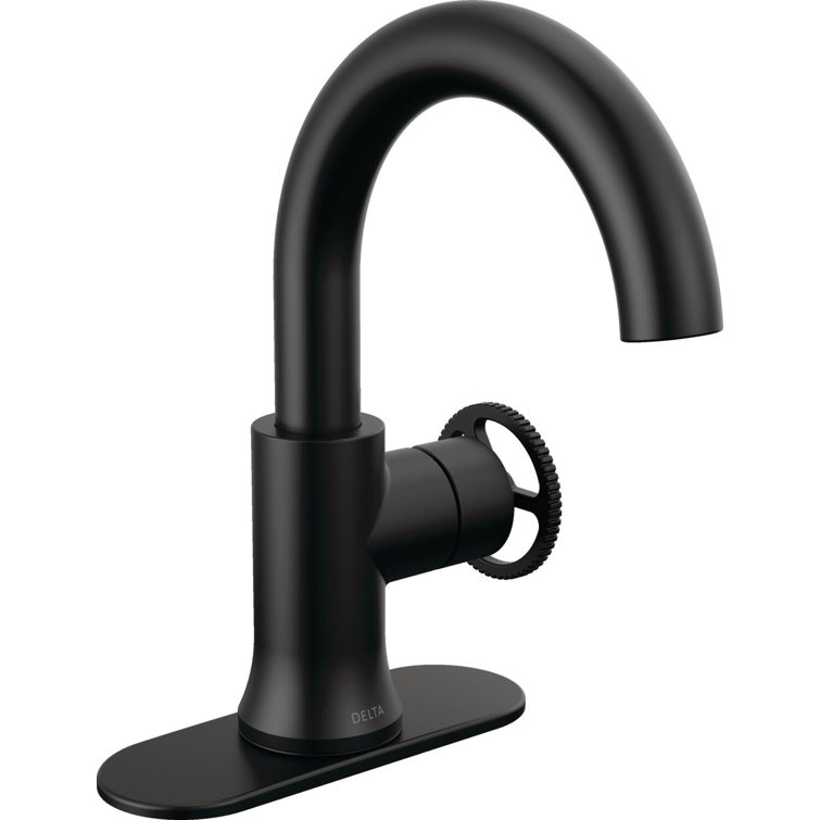 Sleek Modern 8'' Stainless Steel Single Hole Bathroom Faucet in Matte Black