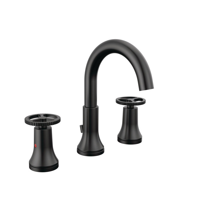 Matte Black Brass Modern Widespread Bathroom Faucet