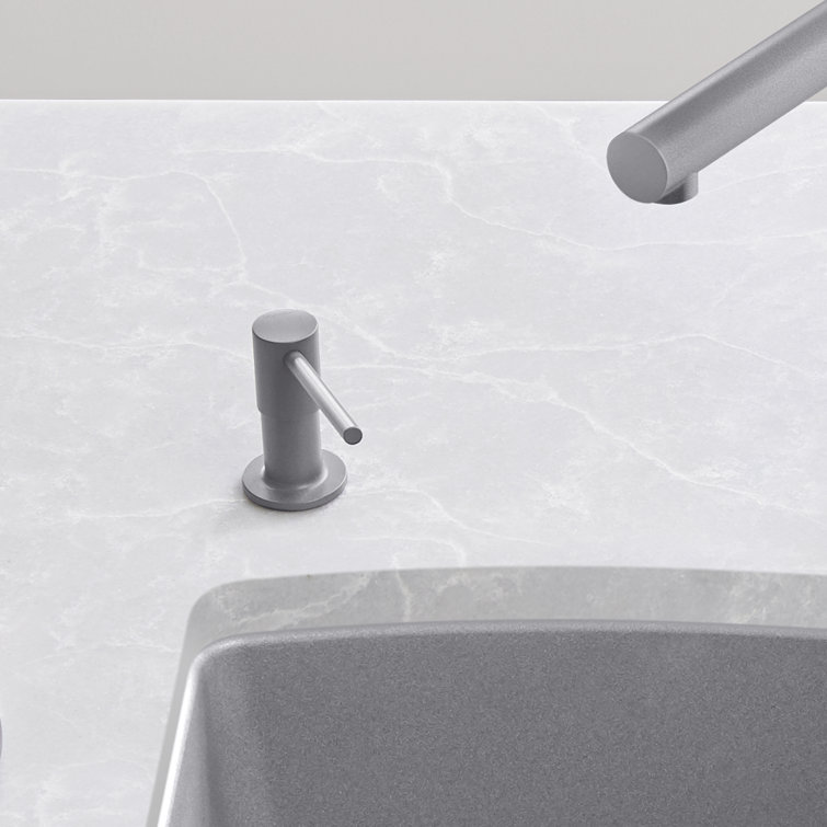 Torre Metallic Gray Solid Brass Kitchen Soap Dispenser