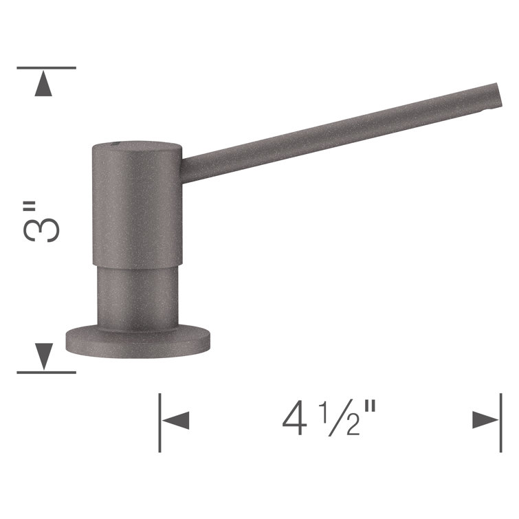 Torre Metallic Gray Solid Brass Kitchen Soap Dispenser
