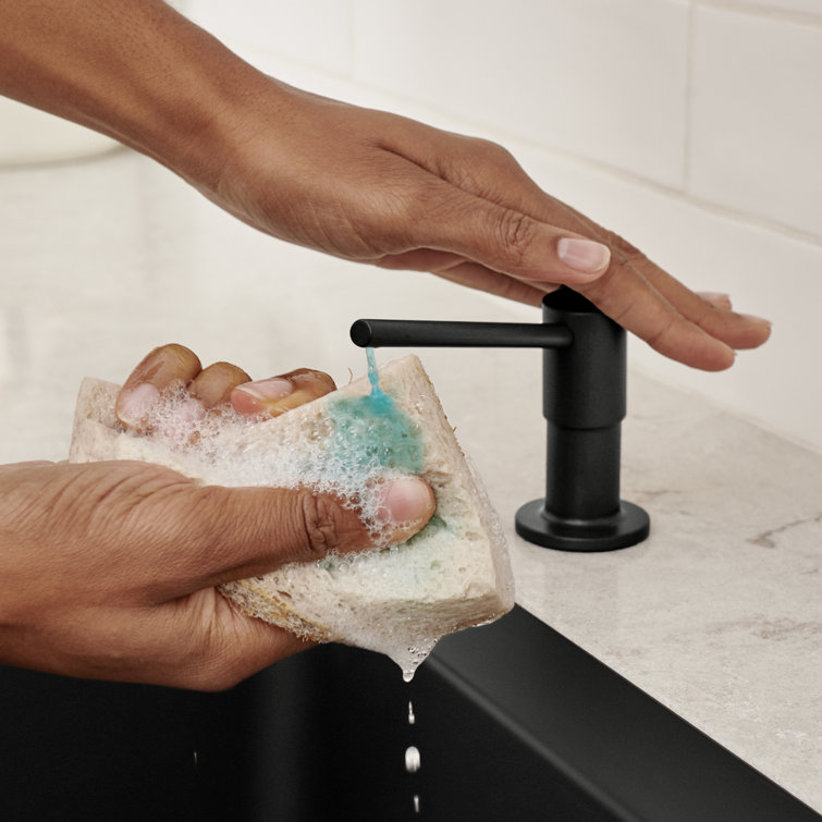 Torre Metallic Gray Solid Brass Kitchen Soap Dispenser