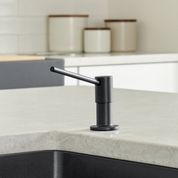Torre Metallic Gray Solid Brass Kitchen Soap Dispenser
