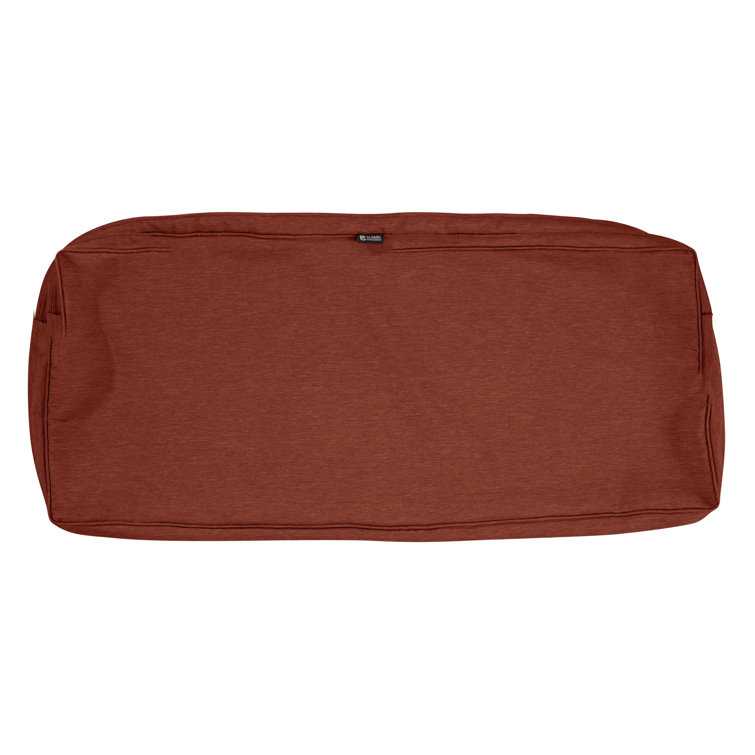 Heather Henna Red 54" Outdoor Bench Cushion with Water-Resistant Cover