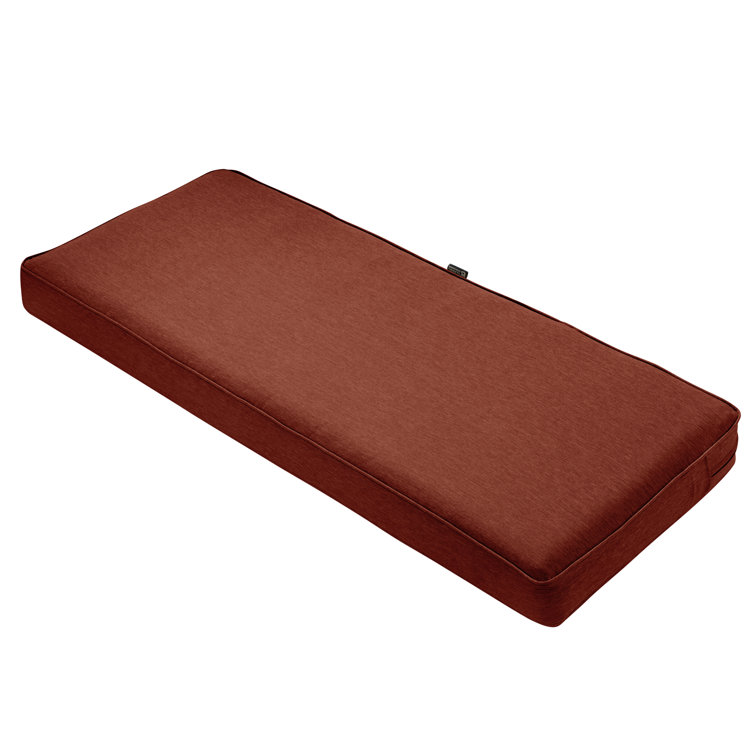 Heather Henna Red 54" Outdoor Bench Cushion with Water-Resistant Cover