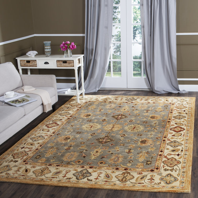 Elysian Blue Hand-Tufted Wool 5' x 8' Rectangular Area Rug