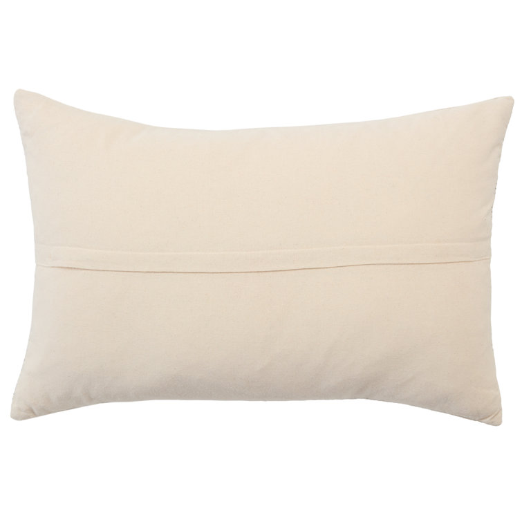 Navy and Silver Cotton Lumbar Pillow with Tassels