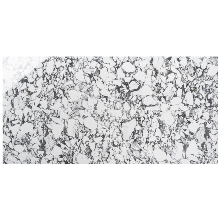 Magnus 24x48 Polished Black and White Porcelain Tile