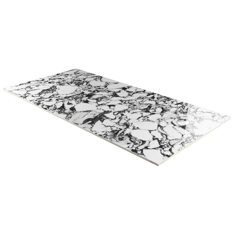 Magnus 24x48 Polished Black and White Porcelain Tile