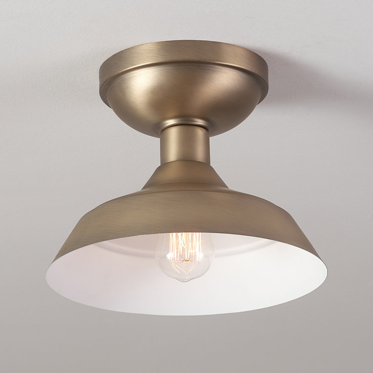 Matte Black Indoor/Outdoor Semi-Flush Mount Ceiling Light