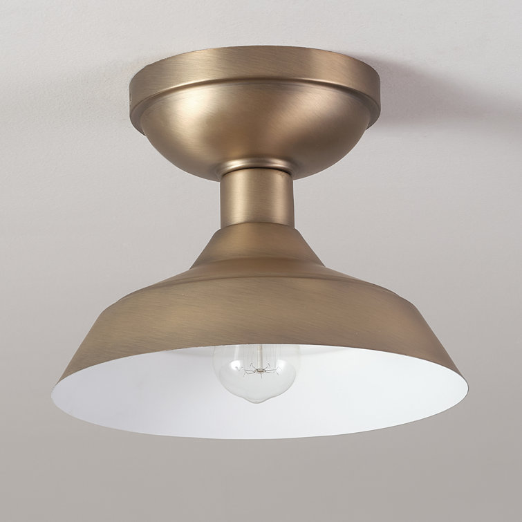 Matte Black Indoor/Outdoor Semi-Flush Mount Ceiling Light