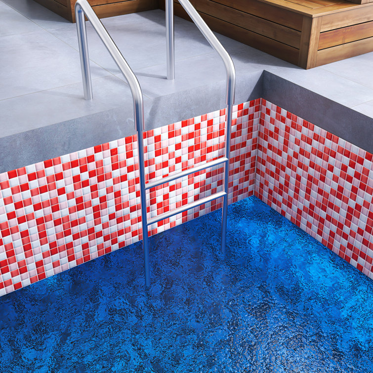Red and Pink Glass Mosaic Tile Sheet for Kitchen and Bathroom