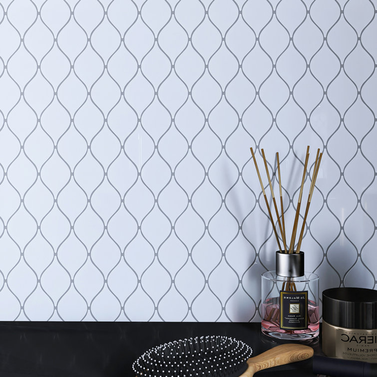 Handmade White Porcelain Mosaic Wall Tile Sheet