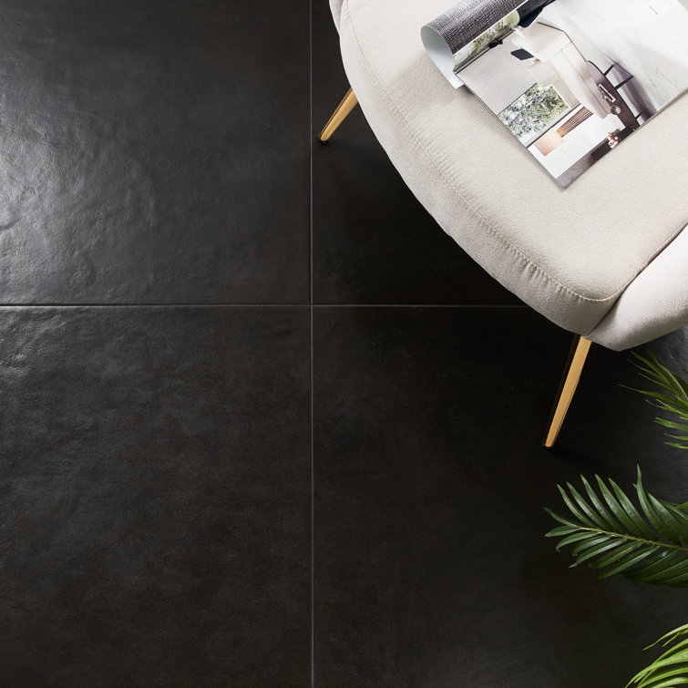 Vocal 24'' x 24'' Matte Black Porcelain Floor and Wall Tile