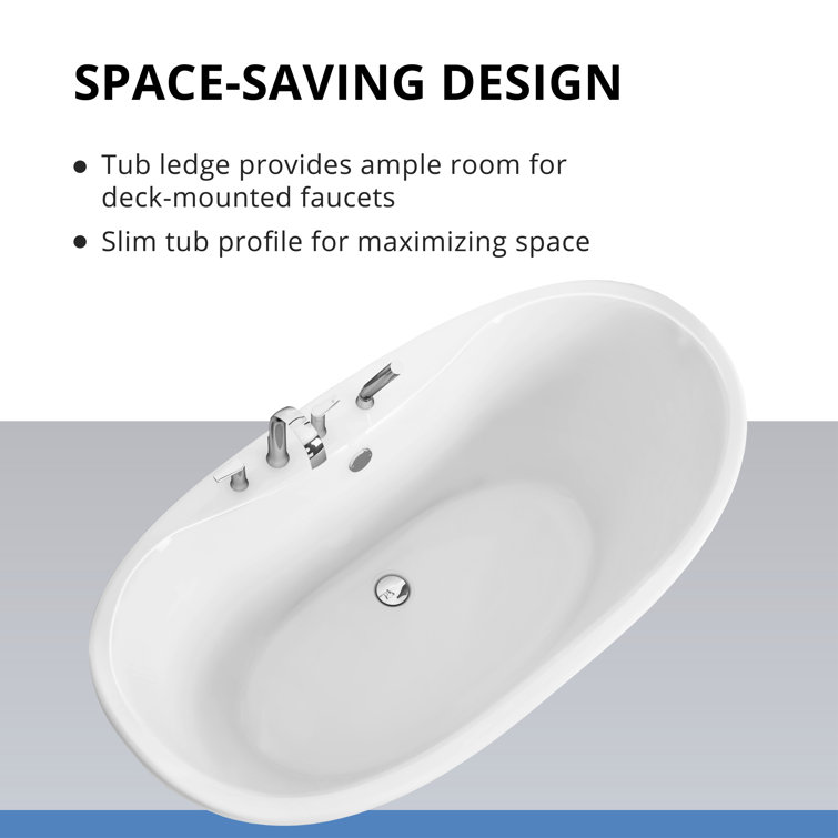 Montego 60" White Acrylic Freestanding Bathtub