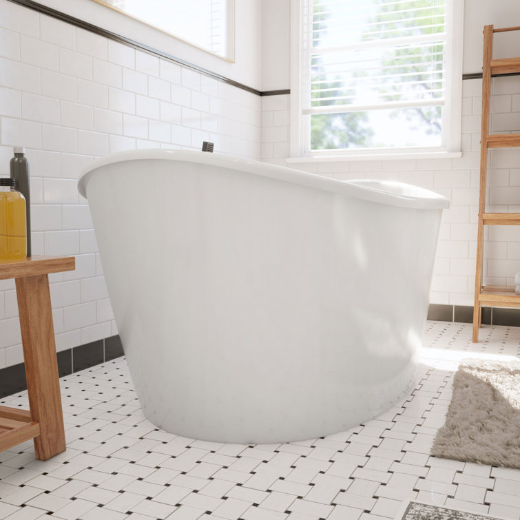 Caspian 66" White Acrylic Freestanding Bathtub