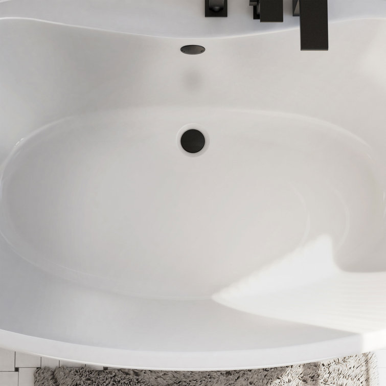 Caspian 66" White Acrylic Freestanding Bathtub