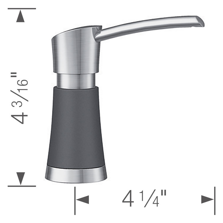 Cinder and Stainless Steel Kitchen Soap Dispenser