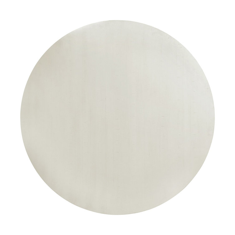 White Round Reclaimed Wood Pedestal Dining Table for Six