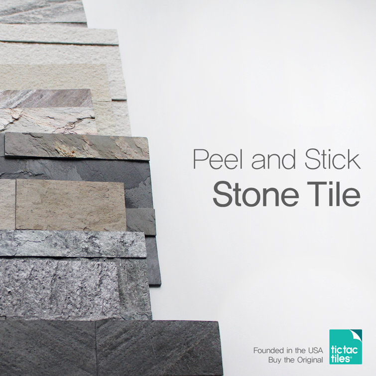 Gray Sand 24'' x 6'' Natural Stone Peel and Stick Mosaic Tile