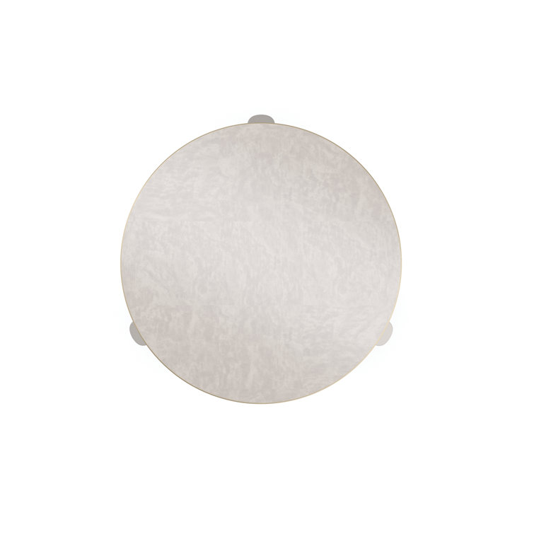 Gold and White Round Wood Metal End Table
