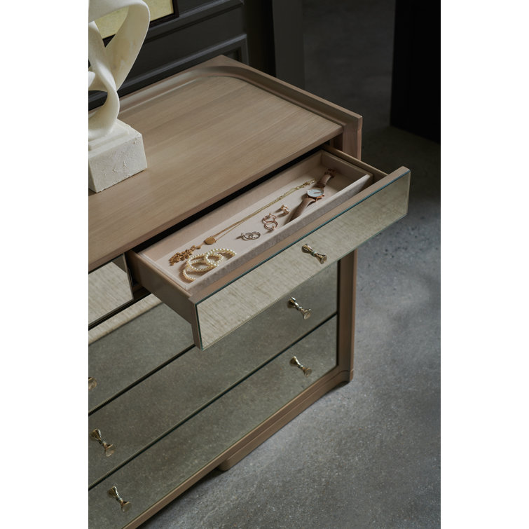 Woodland Gray Mirrored 9-Drawer Dresser with Soft Close