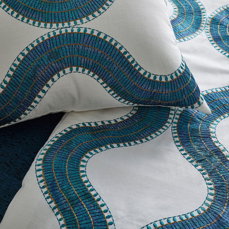 Egyptian Collar Embroidered Linen Cotton Reversible Pillow