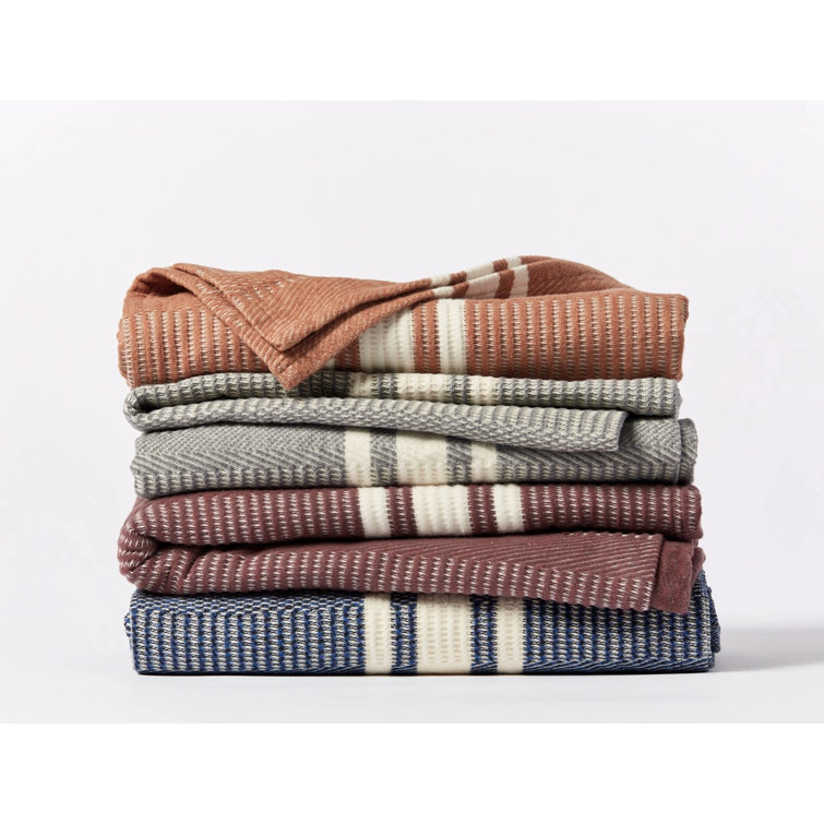 Cirrus Blue Organic Cotton Woven Throw Blanket
