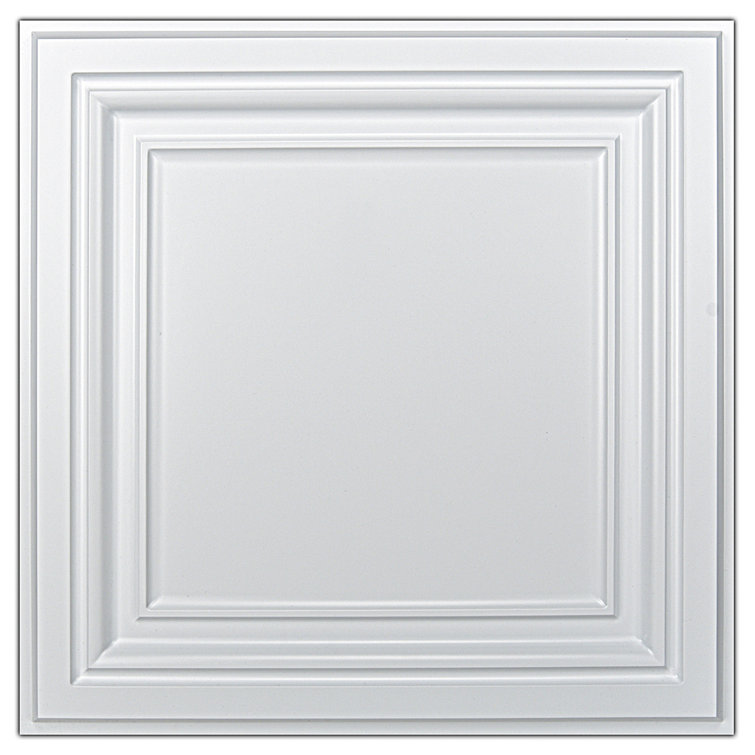 White 2 Ft. x 2 Ft. PVC Ceiling Tile Set