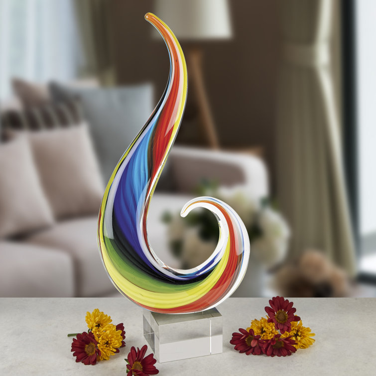 Spectrum Rainbow Murano Style 7" Art Glass Figurine