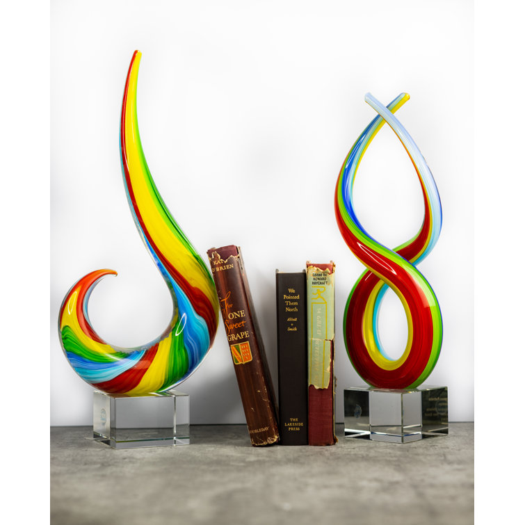 Spectrum Rainbow Murano Style 7" Art Glass Figurine