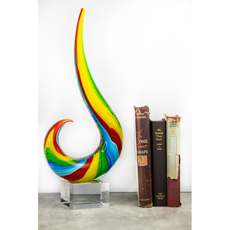 Spectrum Rainbow Murano Style 7" Art Glass Figurine
