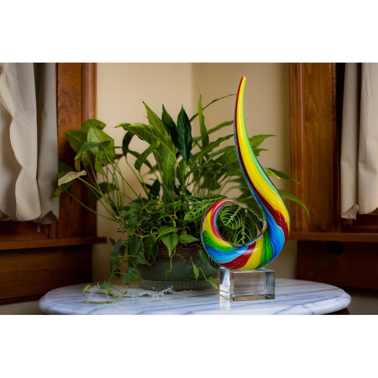 Spectrum Rainbow Murano Style 7" Art Glass Figurine