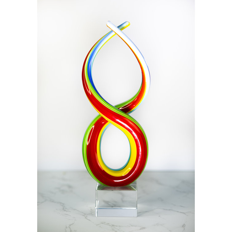 Spectrum Rainbow Murano Style 7" Art Glass Figurine