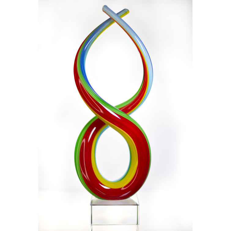 Spectrum Rainbow Murano Style 7" Art Glass Figurine